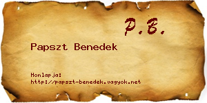 Papszt Benedek névjegykártya