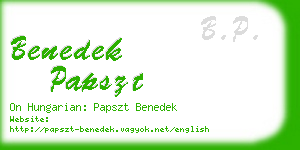 benedek papszt business card